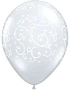 50 stk Ballonger Filigran og Hjerter 28 cm