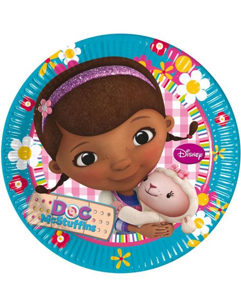 8 stk Paptallerkner 23 cm - Doc McStuffins