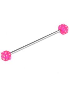 Lucky Pink Dice Industrial Barbel - 1.6 x 34 mm