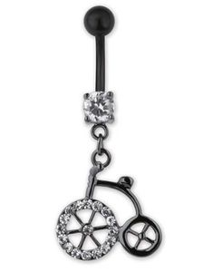 Navlepiercing med Sort Cykel & Sten