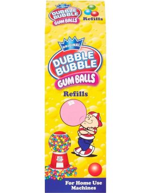 Original Dubble Bubble Gum Balls - Melkekartong med Tyggegummi i Assorterte Fruktsmaker 400 gram