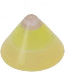 Half Gul/Hvid Spike - 4 mm Akrylkugle til 1,2 mm stang