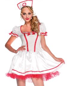 Naughty Nurse - Sygeplejerske Kostume 2 Dele