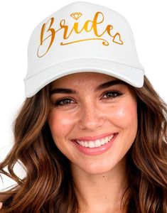 Hvit og Gullfarget Bride Caps