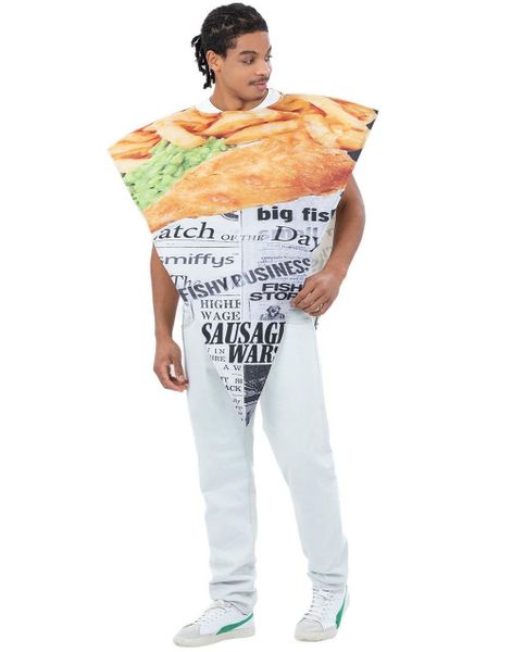 Fish and Chips Unisex Kostyme til Voksen - Onesize