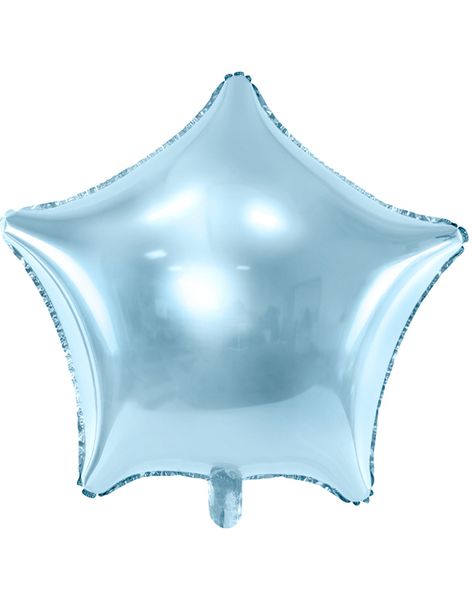 Stjerneformet Lyseblå Folieballon 46 cm