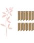 Branch - 6 stk Pudderrosa Bordkort 17 cm
