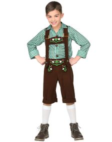 Grønt og Brunt Oktoberfestkostume til Dreng