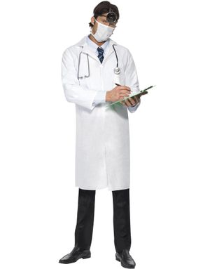Hvid Doktorfrakke og Maske
