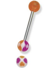 Color Hjerte - Tungepiercing