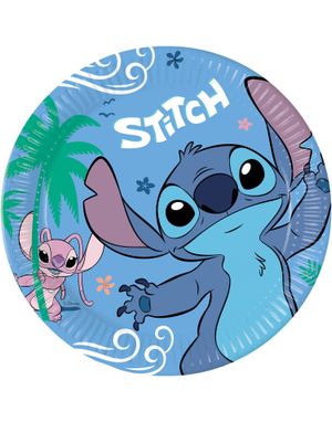 8 stk Tallerkener 23 cm - Stitch & Angel