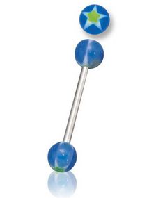 Blue with Star - Tungepiercing