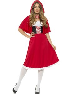 Rødhætte inspireret Damekostume 2 Dele