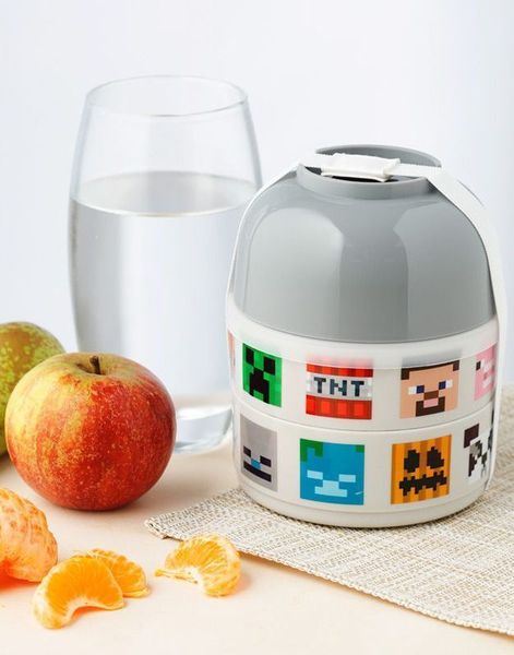 Lisensiert Minecraft 2 Roms Bentoboks med Skåler - Lunsj/Snacks Boks