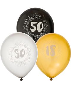 VÆLG BLANDT 7 TAL - 6 stk Balloner 30 cm