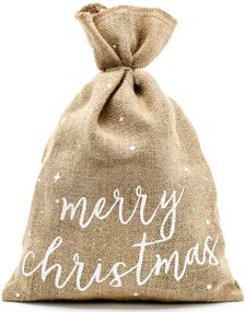 Merry Christmas - Brun Strie Julesekk 30x42 cm