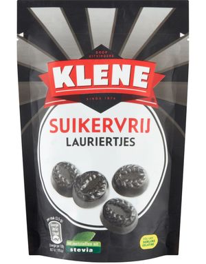 Klene Lauriertjes Stevia - Sukkerfri Lakrids Laurbærdrops 110 Gram