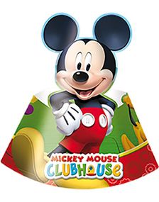 6 stk Partyhatter - Mikke Mus - Clubhouse