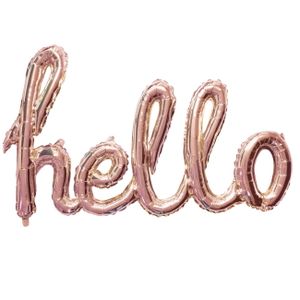 Hello I Et Ord - Rosenguldfarvet Folieballon 119 cm