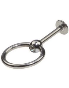 Labret med Klar Sten og Slavering - 1,2 x 8 mm