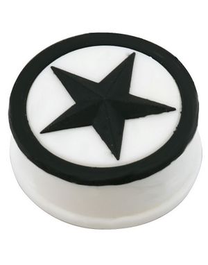 Sort Stjerne - Hvid Piercing Plug