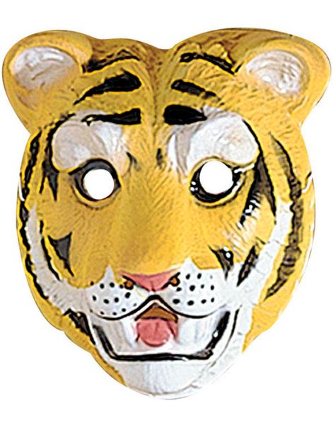 Tiger - Maske af Formet Plast til Børn