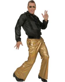 Holografisk Disco Trompetbukser - Guld