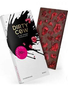 Dirty Cow Cherry Pop - Håndlaget Plantebasert Vegansk Sjokolade med Kirsebær 80 gram 