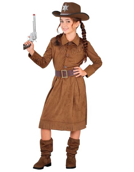 Brun Western/Cowgirl Kostymekjole til Jente