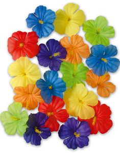18 stk Farverige Hawaii Hibiscus Blomster