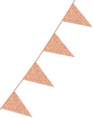 Rose Gullfarget Glitter Banner med Vimpel Flagg 6 meter
