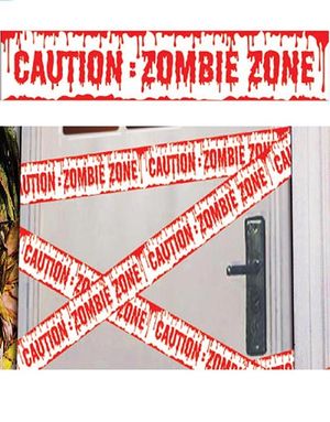 Caution Zombie Zone - Afspærringsbånd i Plast 6 meter