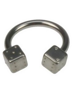 Rund Øjenbrynspiercing med Terninger - 1,2 x 8 mm