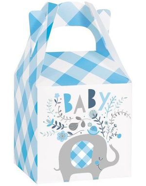 8 stk Baby Blue Elephant Gaveesker 7,5x7,5 cm