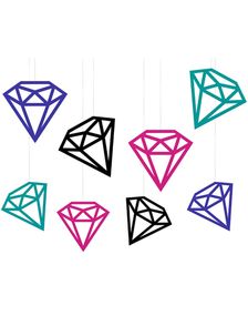 8 stk Diamantformede Hængende Dekorationer