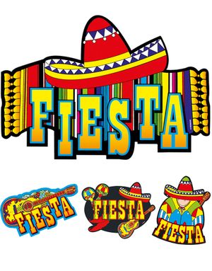 4 stk Fiesta Vægdekorationer 45x33 cm