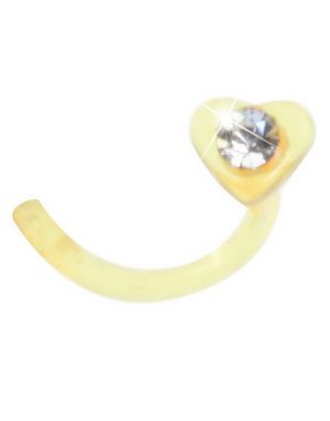 Heart With Twist - Gul Næsepiercing