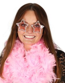 Rosa Stjerneformet Kostymebriller med Stener