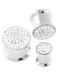 Piercing Plug Dekoreret med Klare Sten