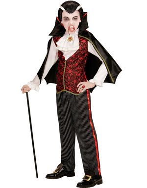 Vampyrkostume til Dreng med Kappe