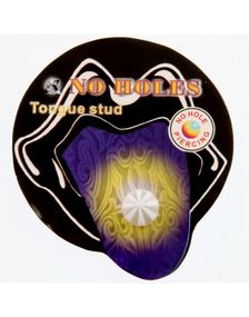 Bold Hvid og Blank til Tunge - Fake Piercing