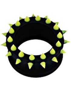 Sort Piercing Tunnel med Gule Spikes