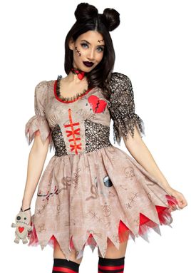 Dødelig Voodoo-Dukke - Voodoodukke Kostume Til Dame