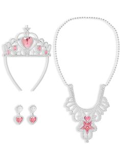 Prinsessesæt med Rosa Sten 4 Dele