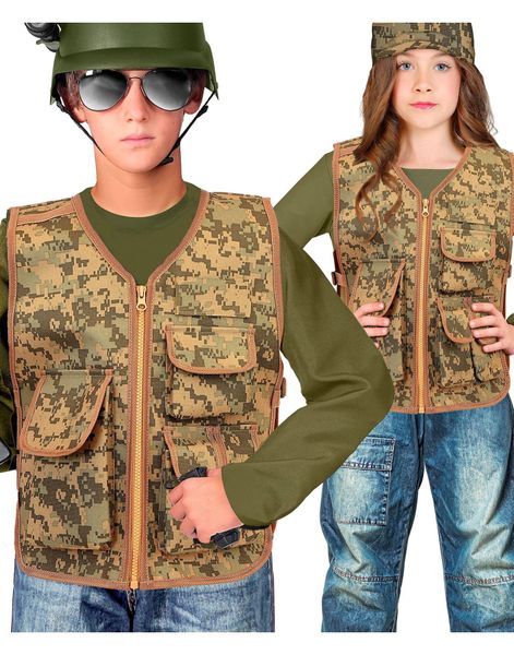 Brun og Grønn Militær Camo Taktisk Vest til Barn