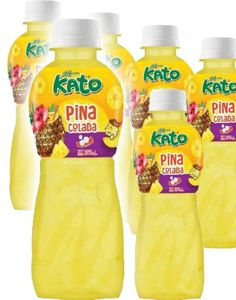 6 st Kato Fruit Juice Nata De Coco Pina Colada - Juice med Pina Colada-Smag og Kokosgeléstykker - Hel Pakke 6x320 ml (Thailand)