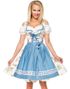 Hvid Luksus Oktoberfestkjole med Blomstermotiv