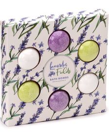 6-Pack Lavender Fields - Badebomber med Lavendelduft i Gaveæske 420 gram