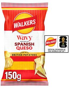 Walkers Wavy Spanish Queso - Potetgull med Ostesmak 150 gram (UK)