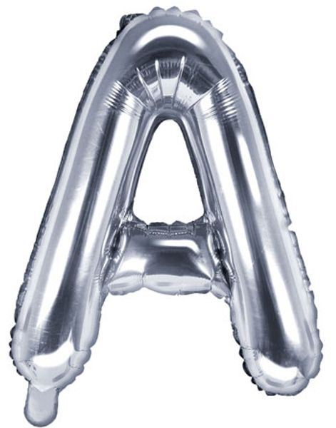Bogstavet A - Sølvfarvet 35 cm Folieballon